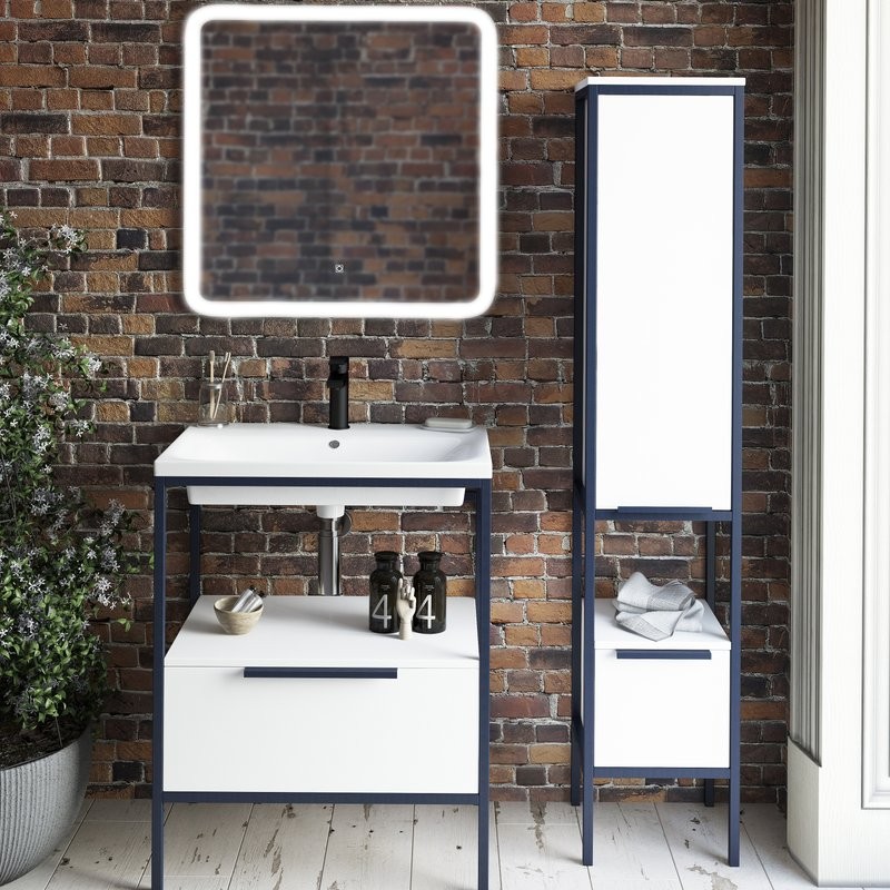 Тумба с раковиной Sanflor Лорд 70 напольная, белая матовая