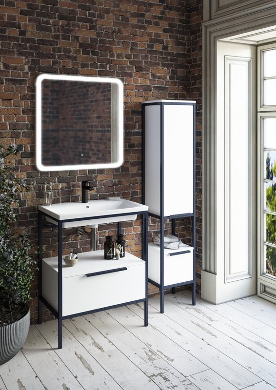 Тумба с раковиной Sanflor Лорд 70 напольная, белая матовая