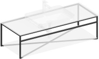 Консоль с раковиной KERAMA MARAZZI Plaza Next 120 подвесная, с раковиной PLR.wbi.55.1, черная матовая, серый камень