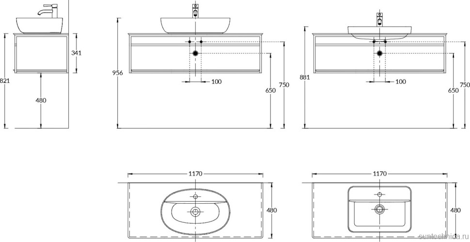 Консоль с раковиной KERAMA MARAZZI Plaza Next 120 подвесная, с раковиной PLR.wbi.55.1, черная матовая, серый камень