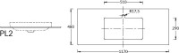 Консоль с раковиной KERAMA MARAZZI Plaza Next 120 подвесная, с раковиной PLR.wbi.55.1, черная матовая, серый камень
