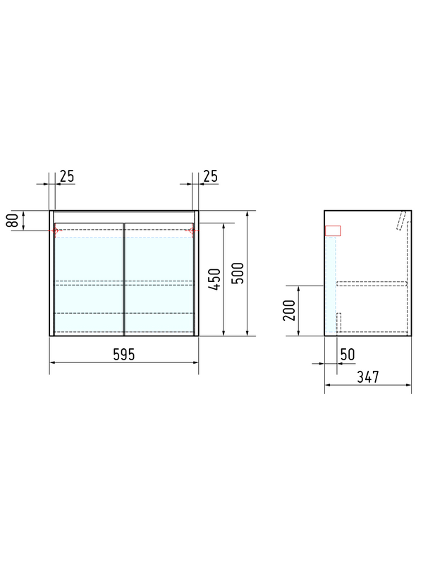 Мебель для ванной комнаты Corozo Блисс 60 подвесная, дуб крафт