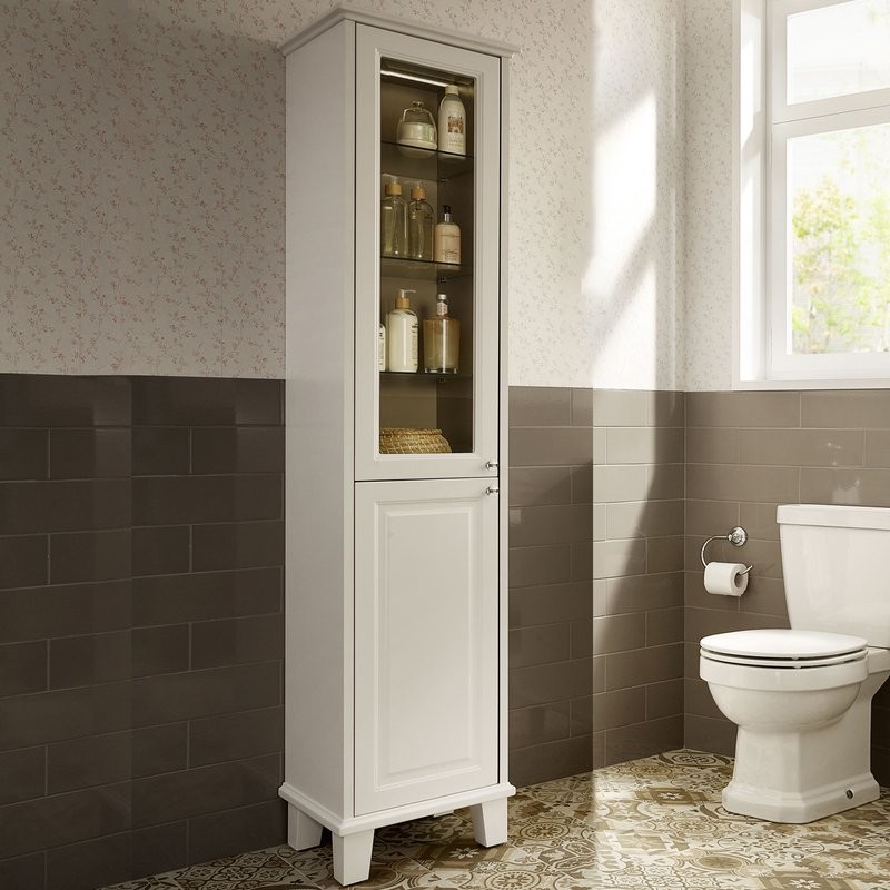 Шкаф пенал для ванной Roca Carmen Carmen 45 белый сатин