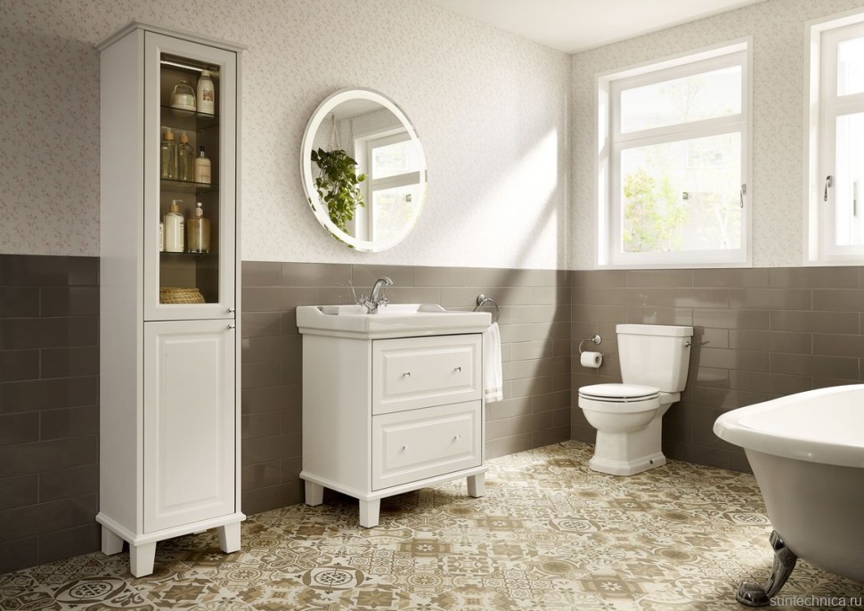 Шкаф пенал для ванной Roca Carmen Carmen 45 белый сатин