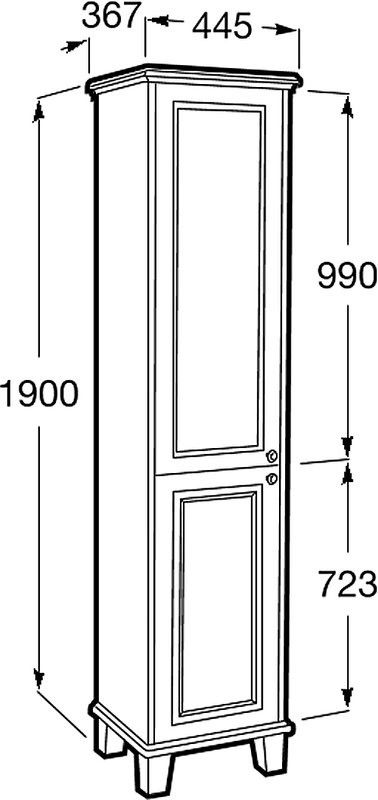 Шкаф пенал для ванной Roca Carmen Carmen 45 белый сатин