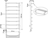 Полотенцесушитель электрический Secado Агата 3 105x55 см, подключение слева, бронза, лесенка, латунь, с полкой