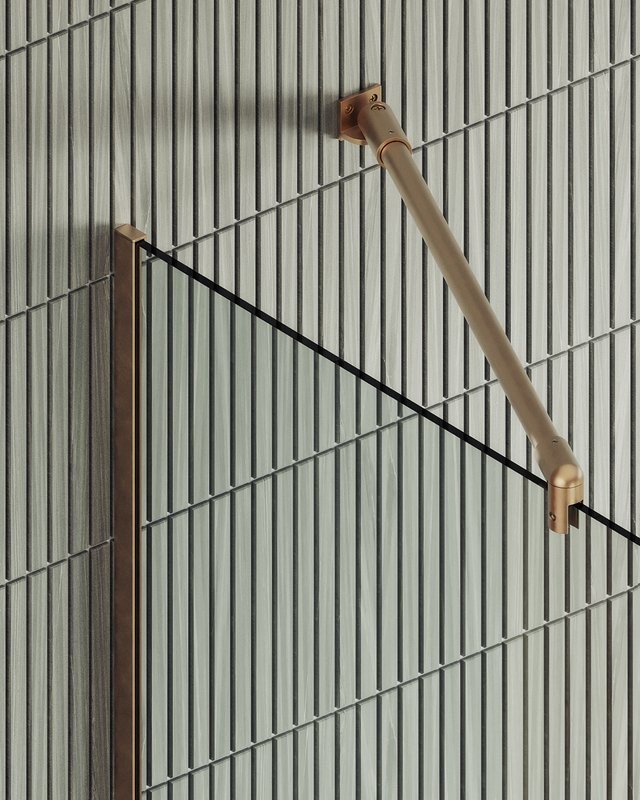 Душевая перегородка Maybahglass MGD-1352-2у 99 см, профиль бронза, стекло прозрачное