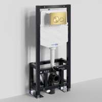 Система инсталляции для унитазов Wasserkraft Dill 61TLT.010.ME.MG02 с кнопкой смыва матовое золото