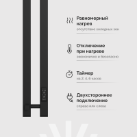 Полотенцесушитель электрический EWRIKA Пенелопа P2 80, черный