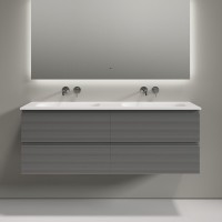 Тумба с раковиной Sancos Folk 140 подвесная, ergraut soft, раковина CN7022wx