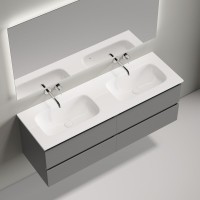 Тумба с раковиной Sancos Folk 140 подвесная, ergraut soft, раковина CN7022wx