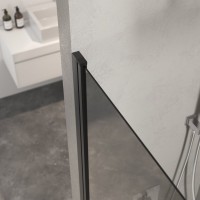 Шторка на ванну Berges River S Black 065016 80 см, профиль черный матовый, стекло тонированное