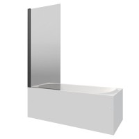 Шторка на ванну Berges River S Black 065016 80 см, профиль черный матовый, стекло тонированное