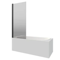 Шторка на ванну Berges River S Black 065016 80 см, профиль черный матовый, стекло тонированное
