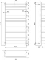 Полотенцесушитель водяной Indigo Brace LBCW100-50GFM graphite metallic