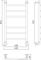 Полотенцесушитель водяной Стилье Аксиома-20 00662-8040 85x45 см, глянцевый хром, лесенка