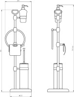 Стойка Migliore Fortuna со стеклянным дозатором, золото