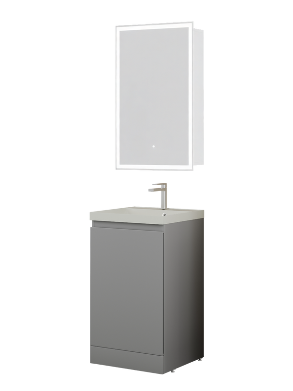 Мебель для ванной комнаты Style Line Батлер Люкс Plus 50 напольная, матовая серая, раковина жасмин