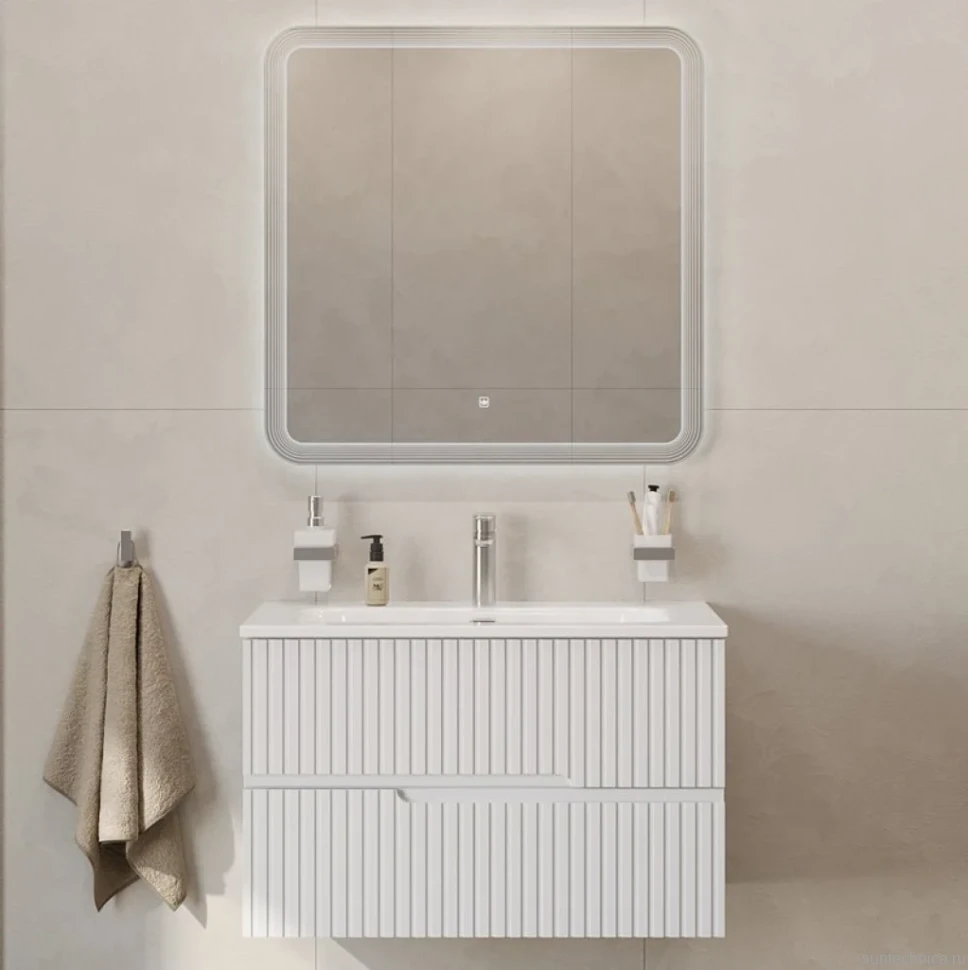 Мебель для ванной комнаты Cezares Duet 80 bianco opaco, раковина Cezares CZR-8073-80