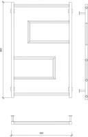 Полотенцесушитель водяной Secado Рабби 80х50 80x50 см, матовый черный, лесенка