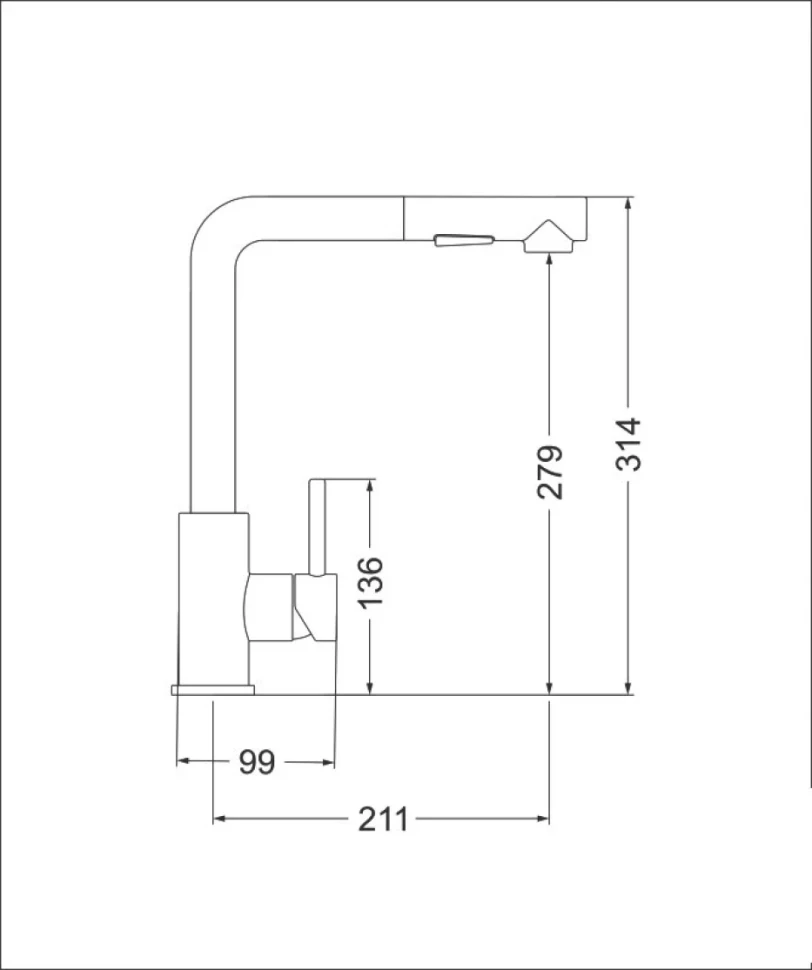 Смеситель для кухни Emar Steel ЕС - 3010ST сатин