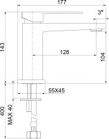 Смеситель для раковины Webert Pegaso Pegaso PE830102560SSE чёрный
