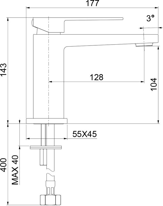Смеситель для раковины Webert Pegaso Pegaso PE830102560SSE чёрный