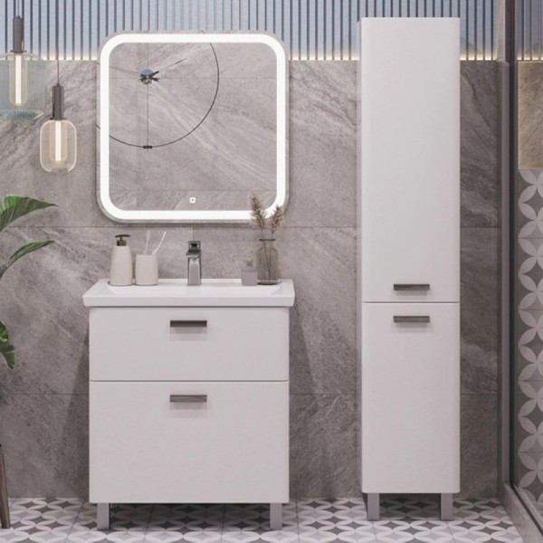 Мебель для ванной комнаты SanStar Gretta 60 напольная, белая, раковина Sanita luxe Fest 60