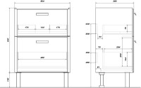 Мебель для ванной комнаты SanStar Gretta 60 напольная, белая, раковина Sanita luxe Fest 60