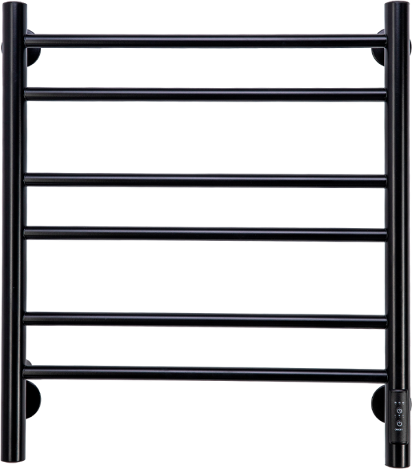 Полотенцесушитель электрический Comfysan Luce EC-6 60x55 см, подключение справа, слева, матовый черный, лесенка, из стали