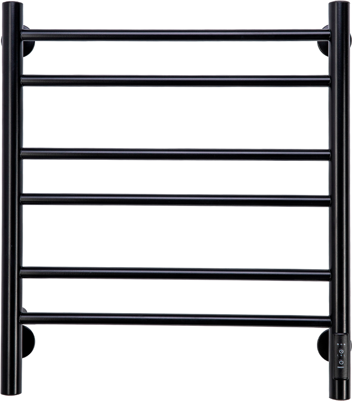 Полотенцесушитель электрический Comfysan Luce EC-6 60x55 см, подключение справа, слева, матовый черный, лесенка, из стали