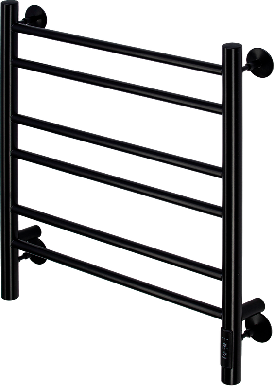Полотенцесушитель электрический Comfysan Luce EC-6 60x55 см, подключение справа, слева, матовый черный, лесенка, из стали