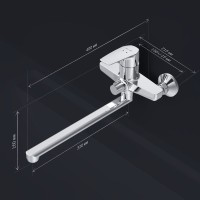 Смеситель с длинным изливом для ванны AM.PM Gem F90A90000