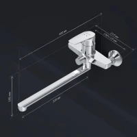 Смеситель с длинным изливом для ванны AM.PM Gem F90A90000 Смеситель с длинным изливом для ванны AM.PM Gem F90A90000