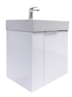 Тумба с раковиной Comforty Асти 60П подвесная, белый глянец