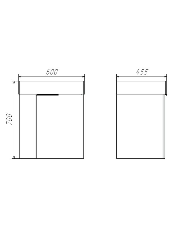 Тумба с раковиной Comforty Асти 60П подвесная, белый глянец