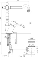 Смеситель для раковины Webert Aurora AU831702015