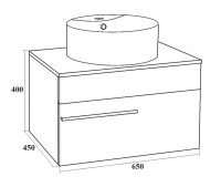 Тумба с раковиной Runo Вудлайн 65 белая, крем, раковина Palla 40