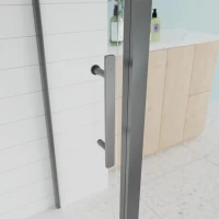Душевой уголок Veconi Evo 100SP GR 110х90 см, профиль брашированный графит, стекло прозрачное