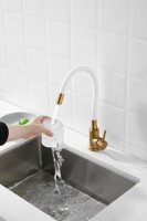 Смеситель для кухни BELZ B810 B73810-5 с гибким изливом, золото