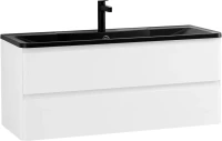 Мебель для ванной комнаты BelBagno Albano 120 подвесная, bianco lucido, черная матовая раковина