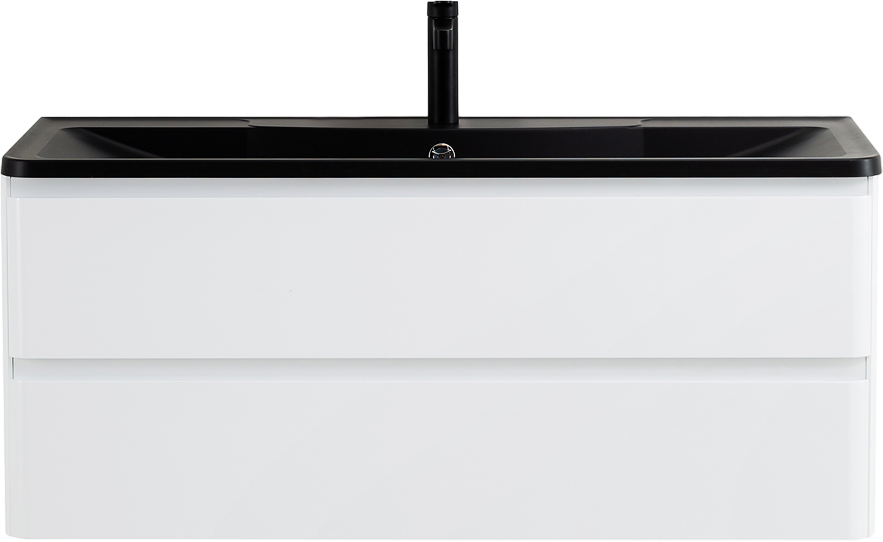 Мебель для ванной комнаты BelBagno Albano 120 подвесная, bianco lucido, черная матовая раковина