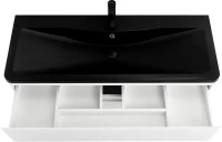Мебель для ванной комнаты BelBagno Albano 120 подвесная, bianco lucido, черная матовая раковина