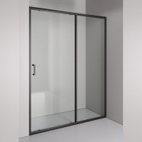 Душевая дверь в нишу Orange E02 150TB 150х190, профиль матовый черный