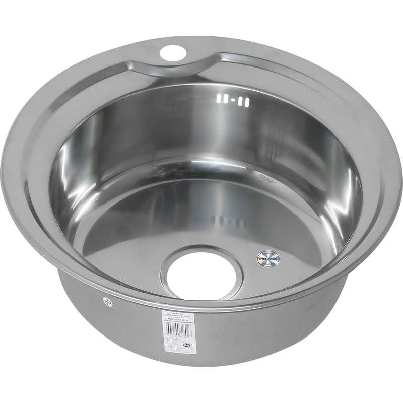 Мойка кухонная Melana 510 0,8/180 серебристая