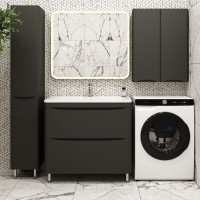 Мебель для ванной комнаты Style Line Бергамо Мини 90 Люкс Plus напольная, антискрейтч черная