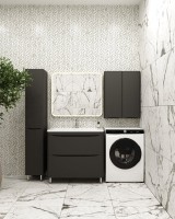 Мебель для ванной комнаты Style Line Бергамо Мини 90 Люкс Plus напольная, антискрейтч черная