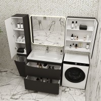 Мебель для ванной комнаты Style Line Бергамо Мини 90 Люкс Plus напольная, антискрейтч черная