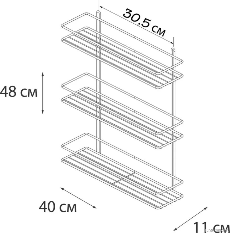 Полка Fixsen FX-730-3 прямая, хром