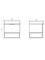 Тумба с раковиной Comforty Порто 60 подвесная, темно-коричневый дуб